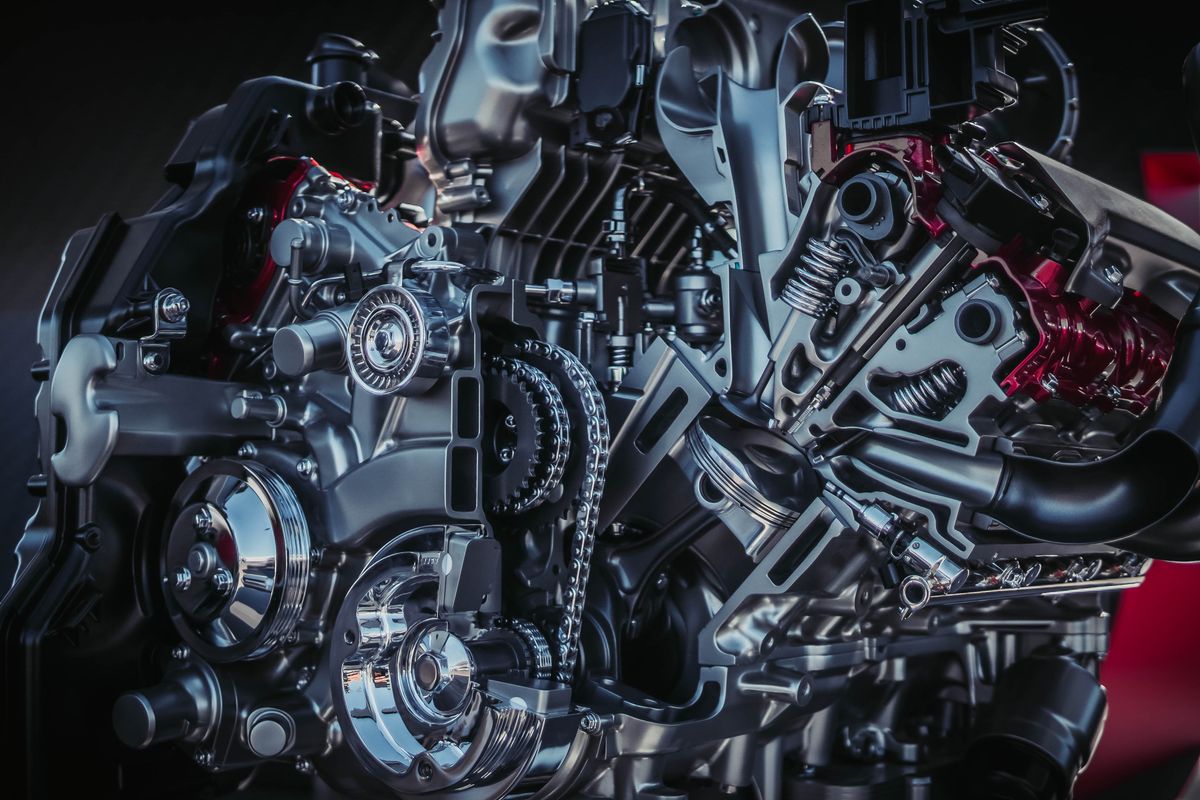 Dettaglio reale di un motore automobilistico